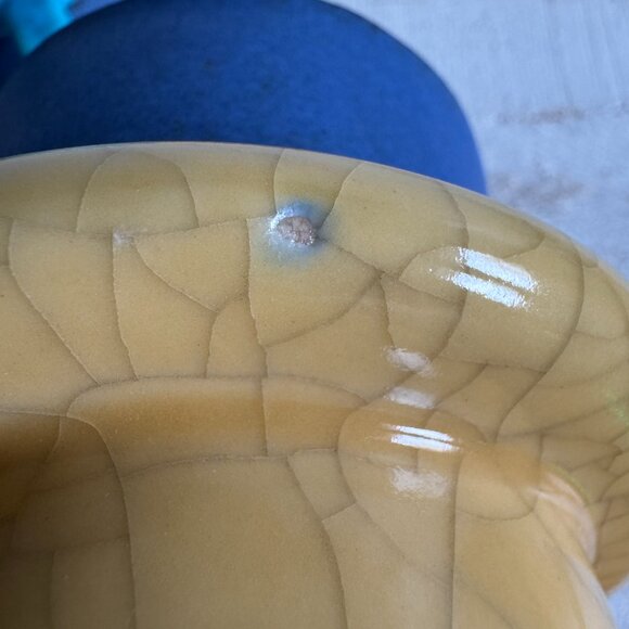 Set of Two Studio Pottery Mugs with Colourful Dip and Faux Worn Finish - Picture 9 of 11